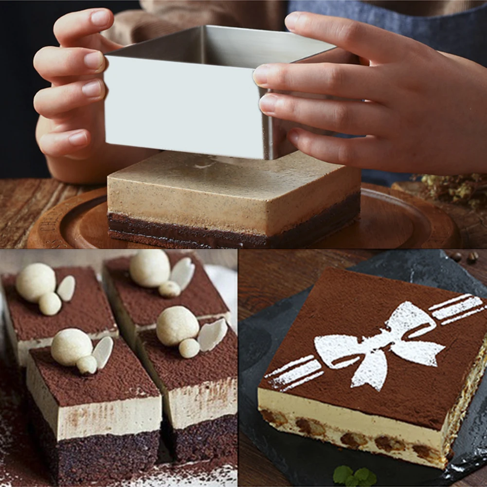 Kitchen Retractable Square Mousse Ring Mould Baking Tool Stainless Steel Cake Mold Bakeware Tools Dropshipping | Дом и сад