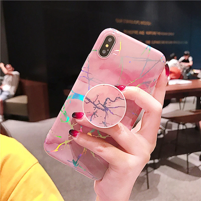 Лазерный чехол для телефона s для айфон XR XS Max X 6 6S 7 8 Plus, мягкий силиконовый чехол-подставка для айфон 11 Pro Max 7 8 Plus XR, чехол