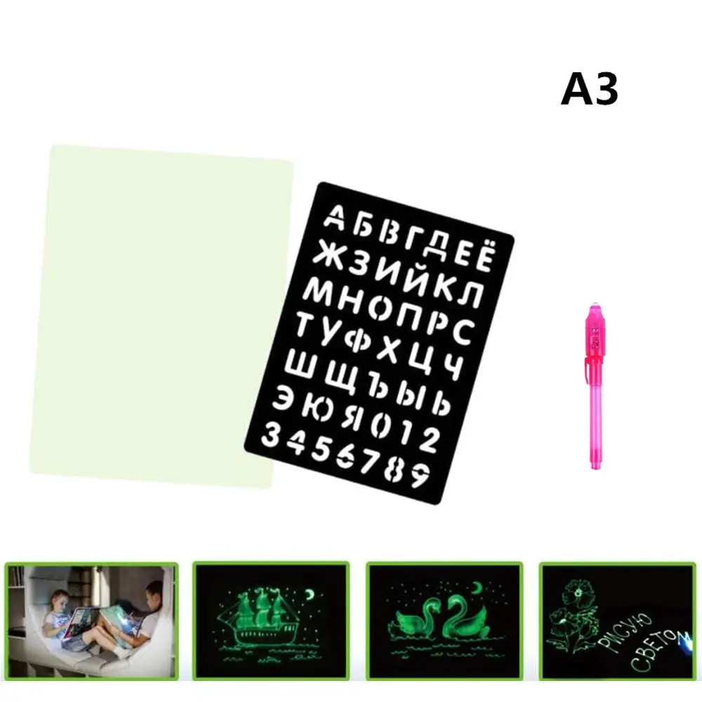 Illuminate Drawing Board Light Writing with Magic Pen Tablet Painting Educational Toy For Kids Children | Игрушки и хобби