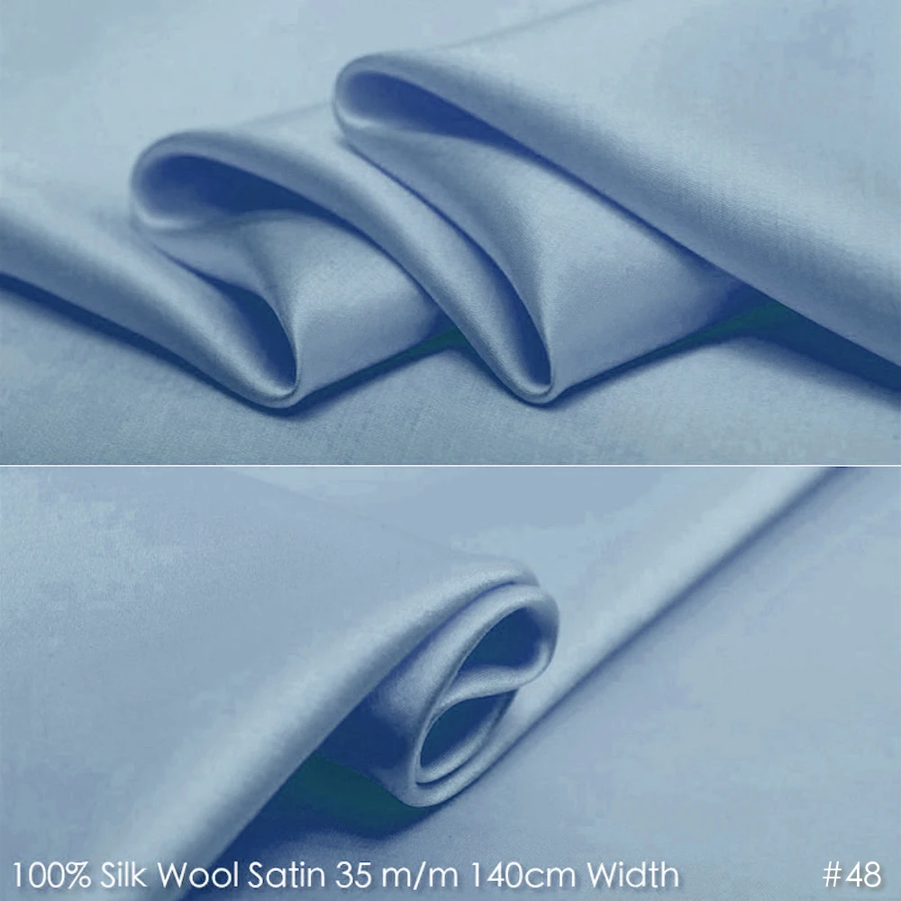 

Атласной шерсти шелка 140 см ширина 35 мм натуральный шелк тканевые костюмы вечернее платье Материал пальто ткани голубой цвет