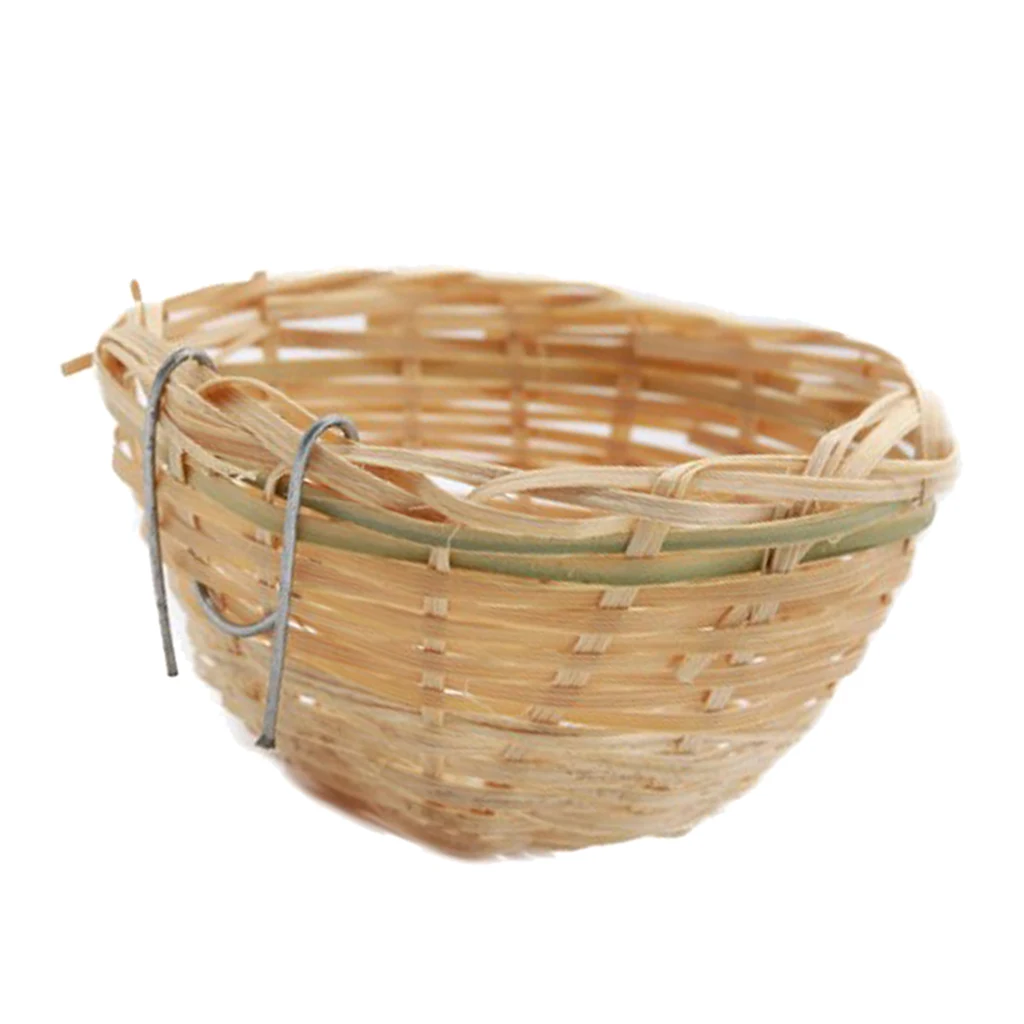 

4'' Canary Nest Hand-woven Bamboo Birds Hatching Breeding Cave w/ Hook