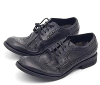 hot 100 genuine leather men shoes black carved brogue shoes men high end business mens shoes