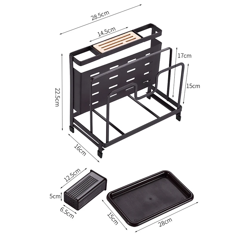 

New 3 IN 1 Pot Lid Rack/Chopsticks Holder/Kitchen Cutter Holder 3 Compartments Spoons/Pan Lid Organizer for Kitchen Storage