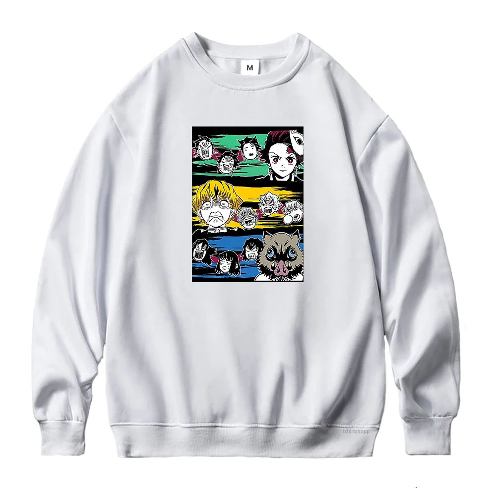 

Anime Zenitsu Agatsumat Hoodie Women Demon Slayer Hoodies Female Manga Kimetsu no Yaiba Hoody Crew Neck Pullover Sweatshirts