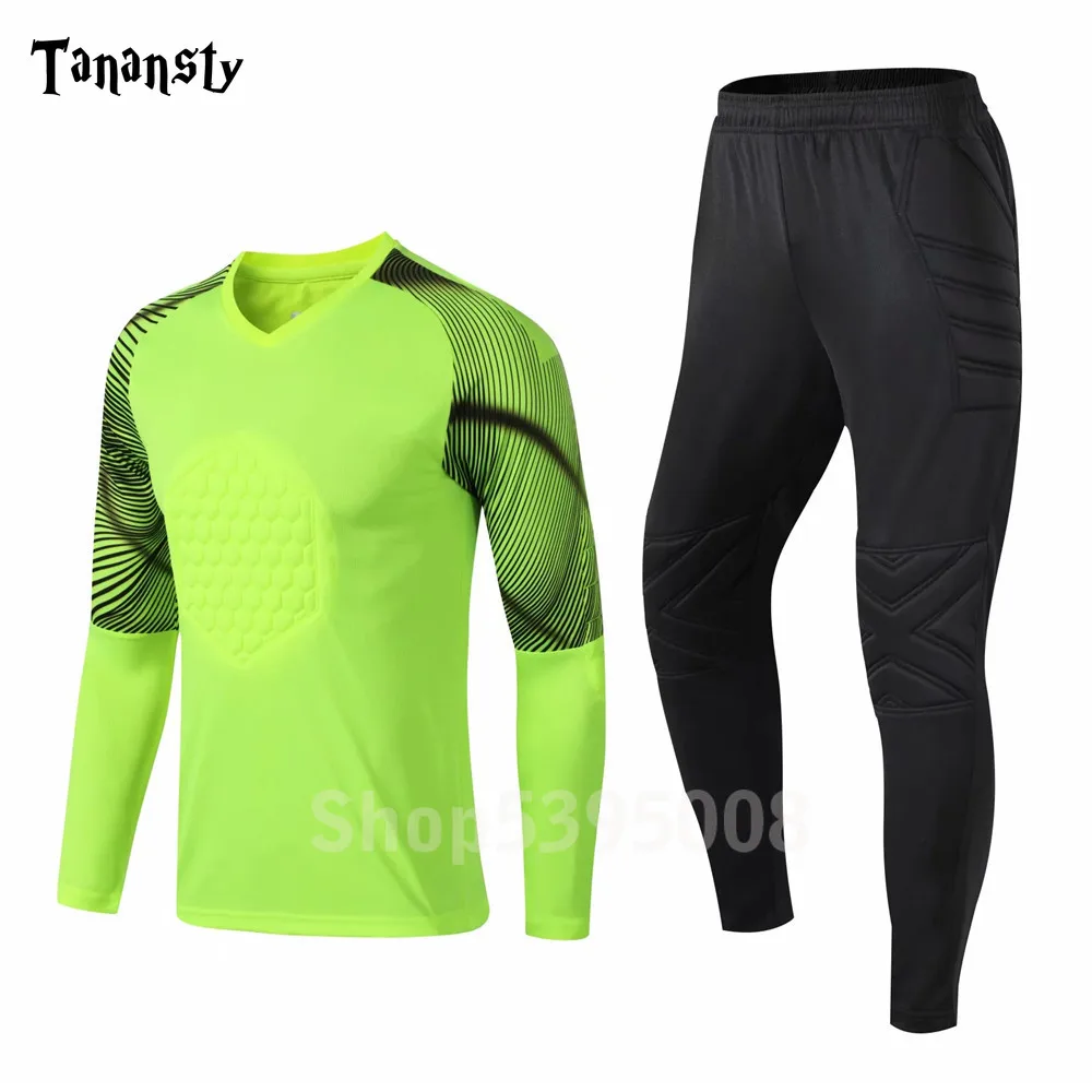 Goalkeeper Shirt Protection Uniform 2019 New Arrival Adult Football Winter Warm Sport training Suit Long sleeve Pants Soccer Men