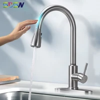 smart touch kitchen faucets hot cold pull out kitchen sink mixertap deck mounted single handle sensor touch ktichen mixer faucet