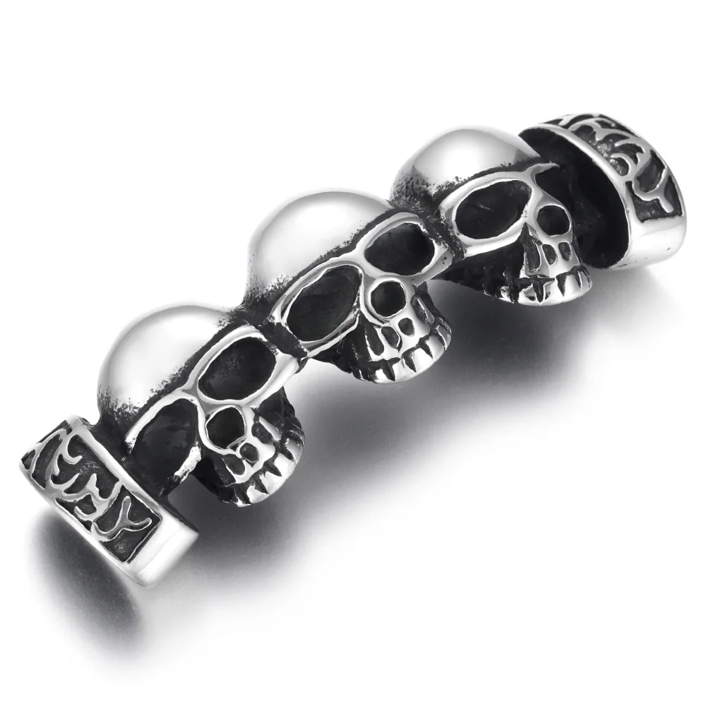 Skull 2 Нержавеющая сталь Викинг панк соединитель крест стрелка отверстие 12*6 мм для DIY талисманы браслет фурнитура для изготовления ювелирных изделий запчасти поставки - Цвет: Skull 2