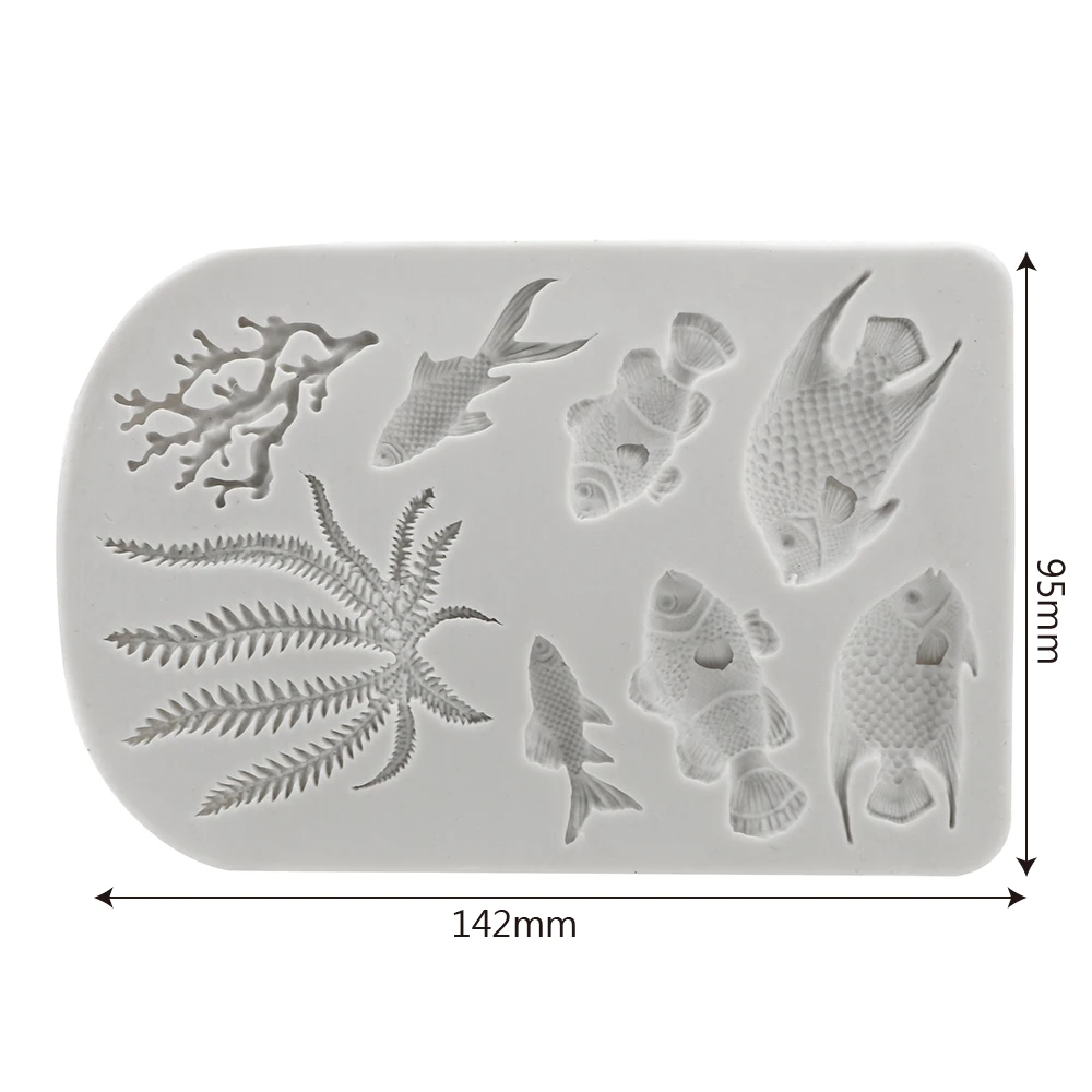 

Chocolate Moulds Bakeware Ocean Series Fish Seaweed Mould Cake Border Fondant Cake Decorating Tools Sea Coral Cupcake DIY