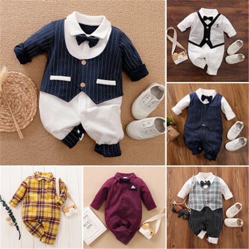 

Baby onesies Infants long-sleeved rompers Boy Clothes Jumpsuit Girls Overalls Newborn Cotton Outfit British Style New