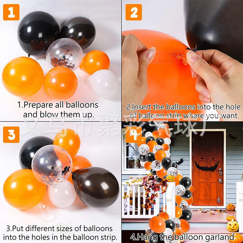 

Halloween Balloon Garland Arch Kit Helium Balloons foil Set for Halloween Day Party Decorations Halloween Ornament Props