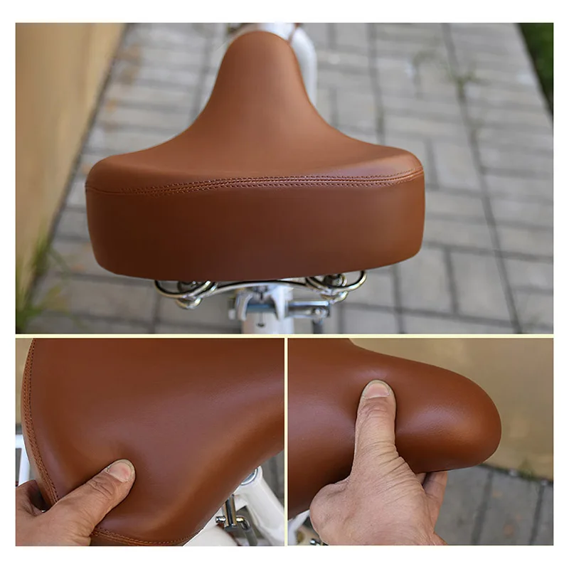 

Hot Retro Vintage Leather Bicycle Saddle Seat Custion Road Bike MTB Sport Saddle Brown Bicycle Cycling Saddle Bike Seat