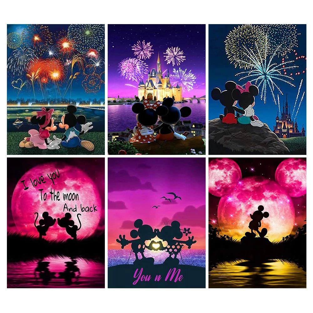 

Disney 5D DIY Diamond Painting Cross Stitch Kit Mickey Minnie Mouse Embroidery Mosaic Art Picture of Rhinestones New Arrival