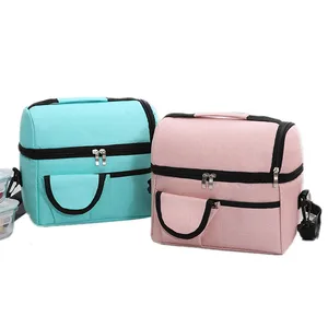 Толстая двухслойная изолированная сумка-кулер, женская сумка через плечо, Термосумка для ланча, сумка для выходных, путешествий, пикника, Бенто-бокс, пищевые сумки для детей
