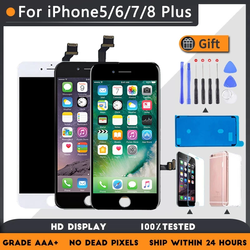 ЖК-дисплей для iPhone 5 5C 5S SE 6 6S 7 8 Plus сменный сенсорный экран iphone 7G 7P 8G без битых