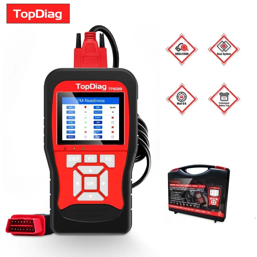 Автомобильный диагностический прибор 908B анализатор батареи OBD2 автомобильный