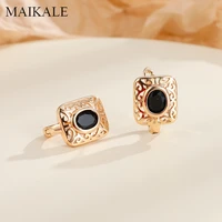 maikale classic hollow square colorful cubic zirconial gold stud earrings for women jewelry fashion party accessories gifts
