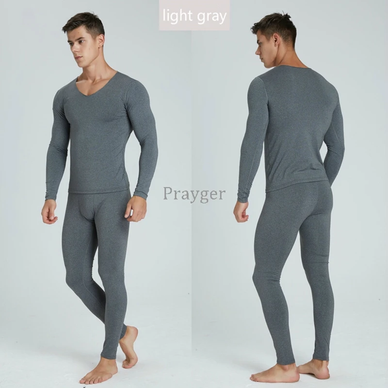 Men Thermal Underwear Winter Long Johns Male Tops Buttoms Clothes Invisible Set  Big Large Waist L-4XL