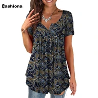 women elegant leisure casual t shirt vintage flower print tops 2021 summer loose tees shirt female clothing size s 5xl