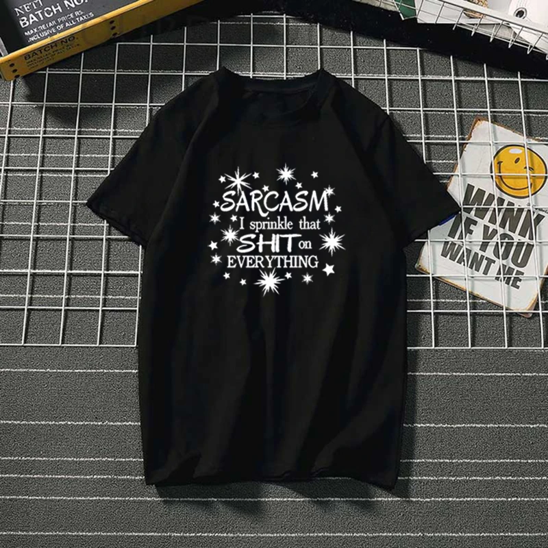 

Sarcasm I Sprinkle That Shit on Everything Print Woman Tshirts Tops Street Style Forrest Gump Classic Lines Plus Size Ropa Mujer