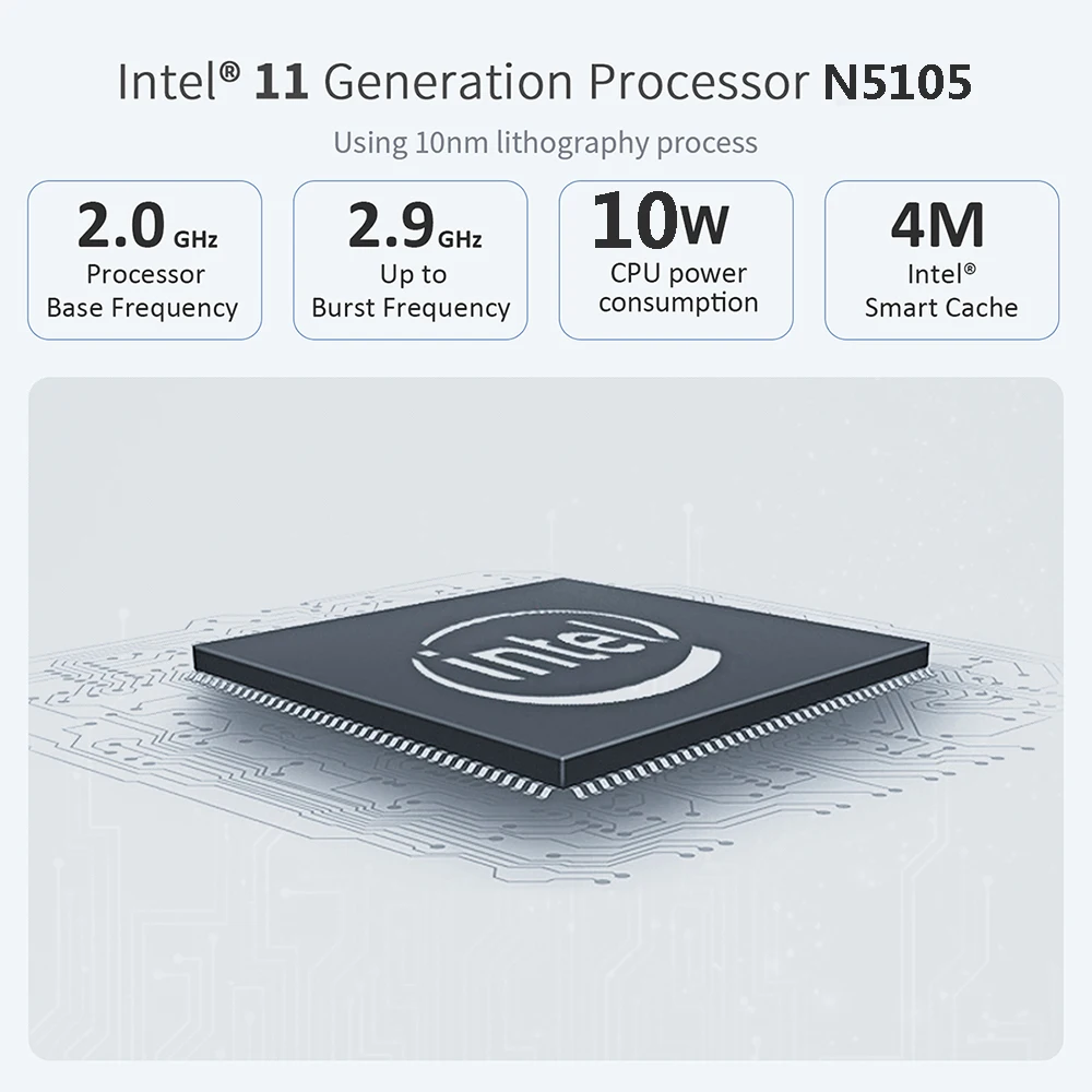 Мини-ПК ZX01 Windows 11 Intel N5105 2 9 ГГц DDR4 8 ГБ ТБ SSD 1000 МБ Φ Wi-Fi BT4.2 настольный мини-ПК игровой