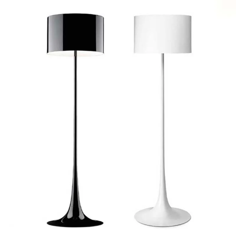 

Простые Дизайнерские напольные светильники в скандинавском стиле для гостиной, спальни, кабинета, черно-белые стоячие лампы, алюминиевые н...