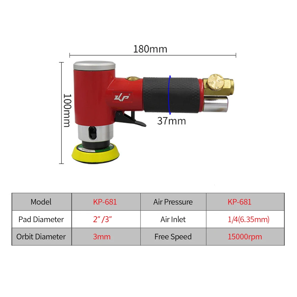 

2" 3" Mini Air Sander Random Orbital Angle Sander 15000 RPM Super Smooth with Airflow Adjustment Valve Sanding Pads