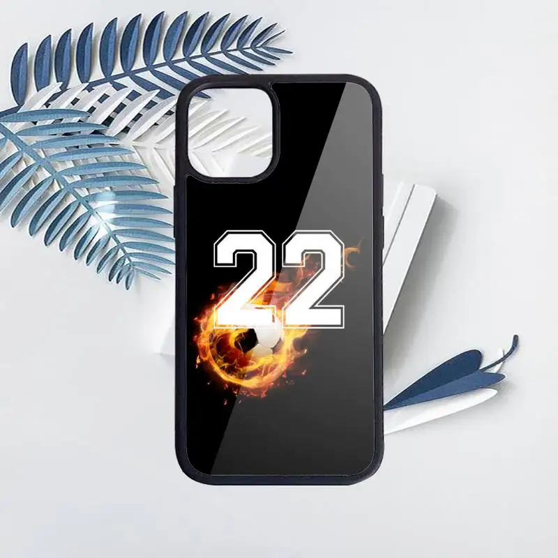 

High Quality football number Phone Cases for iPhone 11 12 pro XS MAX 8 7 6 6S Plus X 5S SE 2020 XR Hard PC