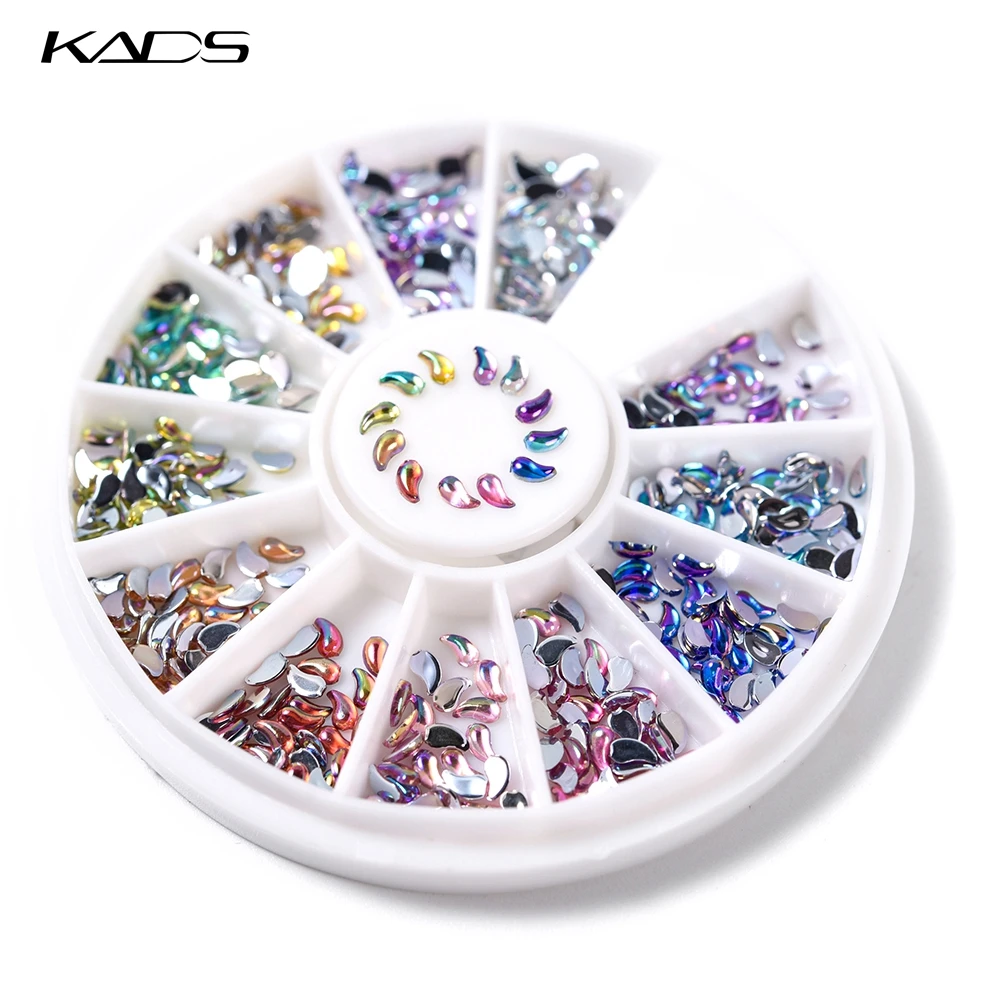 KADS AB 1.5*3 мм Запятая Искусство Ногтей Декорация Горный Хрусталь 600 ШТ. Кристалл в 12