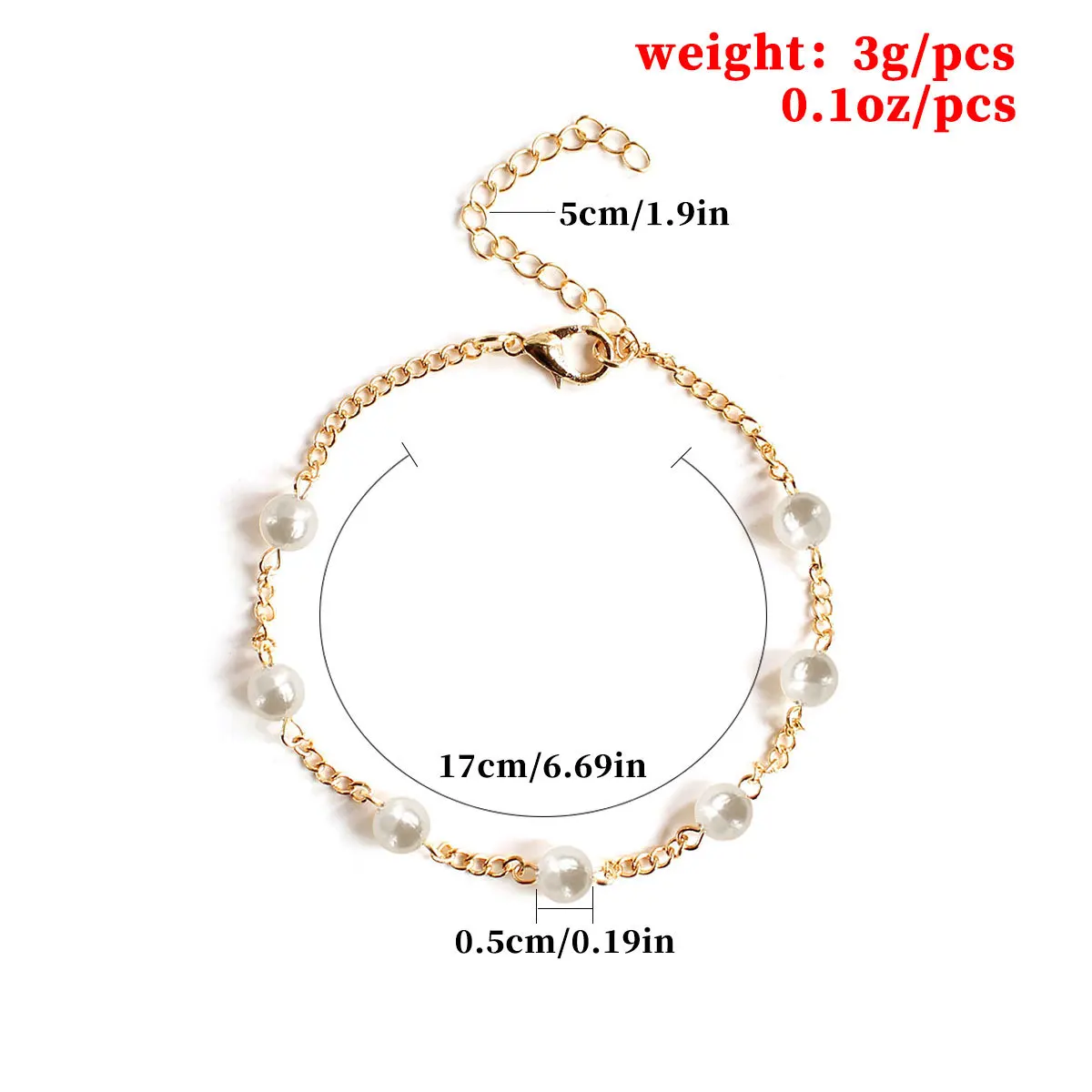 Женский браслет из Жемчужной цепи простой ручной работы круглой формы модный