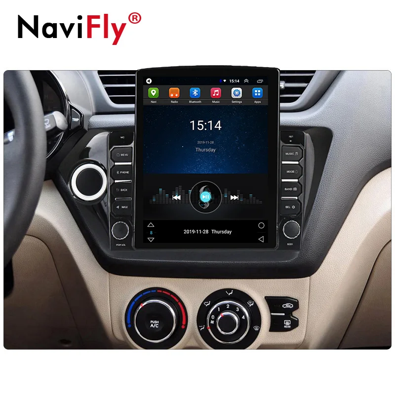 Navifly 2.5D 9 7 &quotTesla style для Kia RIO 3 K2 2011 - 2015 Android радио Автомобильный мультимедийный