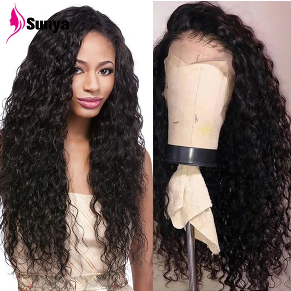 

Peruvian Water Wave 13x6 Lace Frontal Wig Pre Plucked Huaman Hair Wigs 30 Inch Lace Front Wig For Women 150% Density