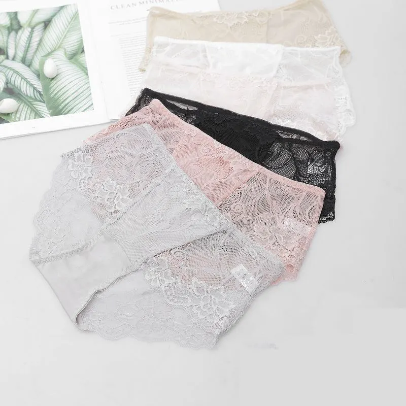 

Birdsky, 3 шт., шелковые женские трусы-брифы из тутового шелка, нижнее белье, сексуальное кружево, низкая талия, мягкие тонкие, быстросохнущие, 6 о...