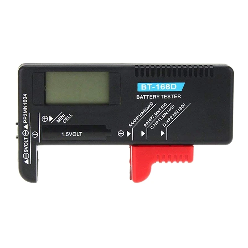 

BT-168D цифровой Батарея тестер детектор Ёмкость диагностический инструмент Вольт проверки для Aaa Aa C D 9V 1,5 V кнопочный элемент Батарея