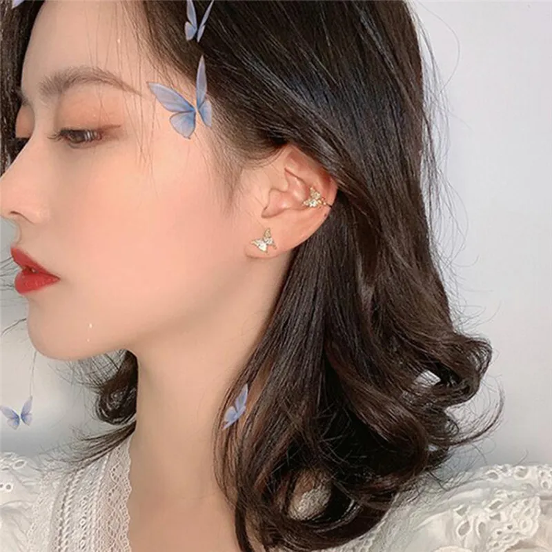 Kpop мини минималистский Бабочка Фея Блестящий изысканный эстетический зажим для