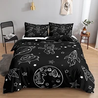custom cartoon starship 3d print fashion outer space beding set pillowcase duvet cover home bedroom decor kids queen king single