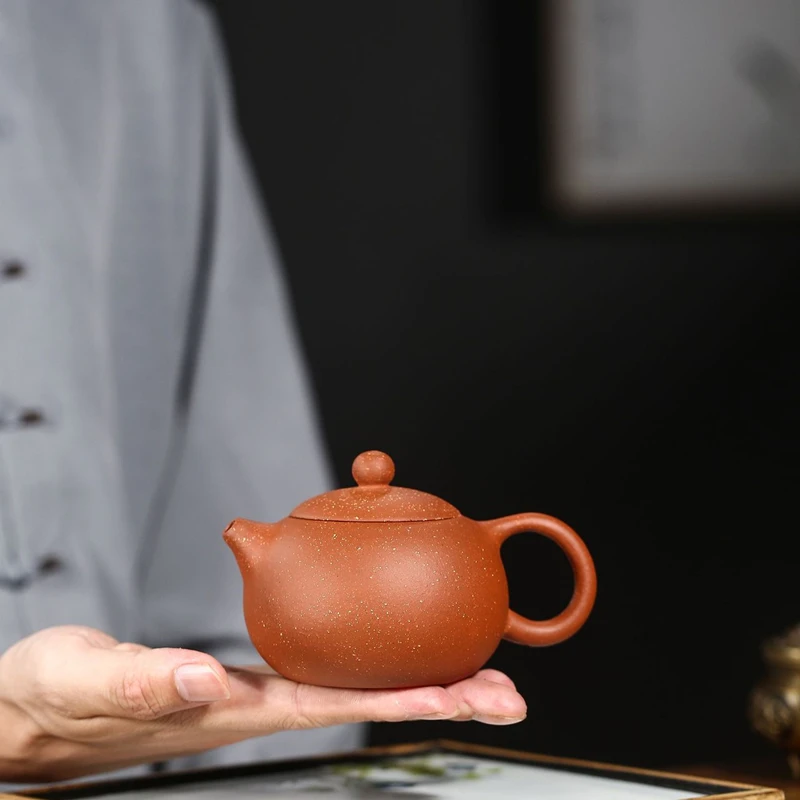 

on sales China marked tea pot real yixing zisha dragon blood original ore clay kungfu xishi pot 220ml Chinese serving pot