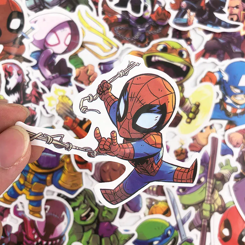 50 шт. милые водонепроницаемые наклейки s для MARVEL стикеры в стиле граффити для скейтборда багажа ноутбука блокнот "Гитара" автомобиль наклейка