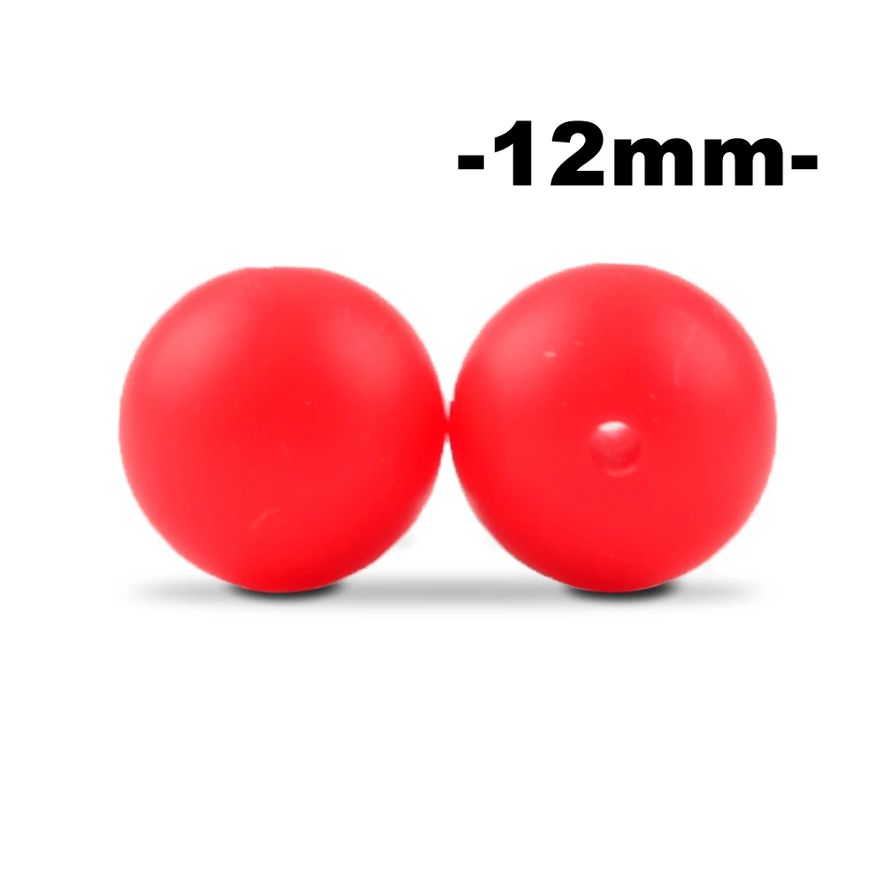 scarlet red LOFCA, 12 мм, 100 шт., силиконовые бусины для прорезывания зубов, Прорезыватель для зубов, ожерелье для кормления ребенка, соска, зажим для ухода за полостью рта, не содержит бисфенола, пищевой, цветной - Цвет: scarlet red