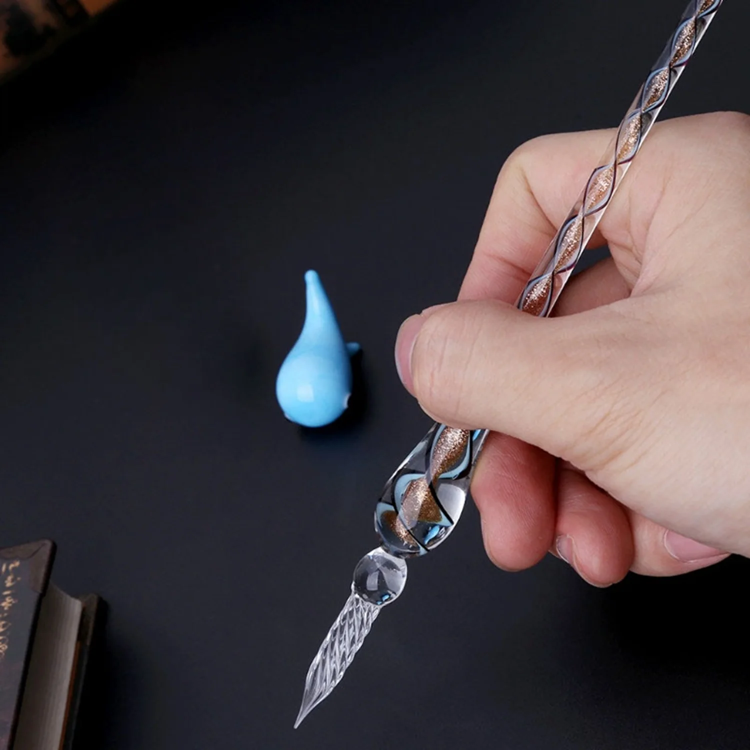 Винтажная ручка для погружения из стекла 1 шт. элегантные ручки с чернилами