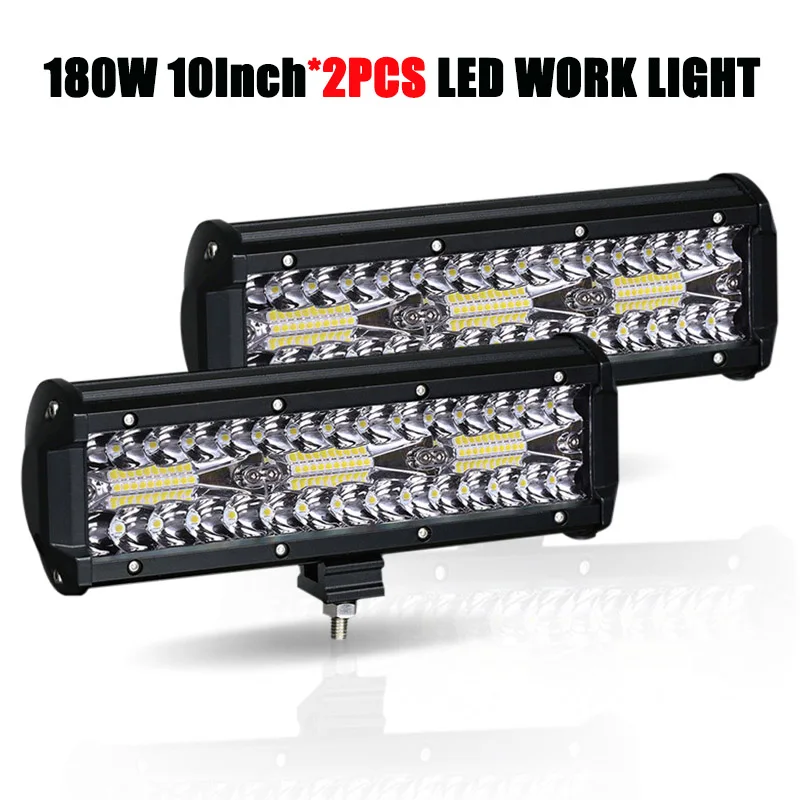 2PCS 180W 10 inch 2 шт. светодиодный брусок для внедорожников 18-240W 4-12 дюймов светодиодный светильник бар светодиодный рабочий Светильник Автомобиля Трактор Лодка 4x4 грузовик внедорожник ATV дальнего света 12V 24V - Цвет: 2PCS 180W 10 inch