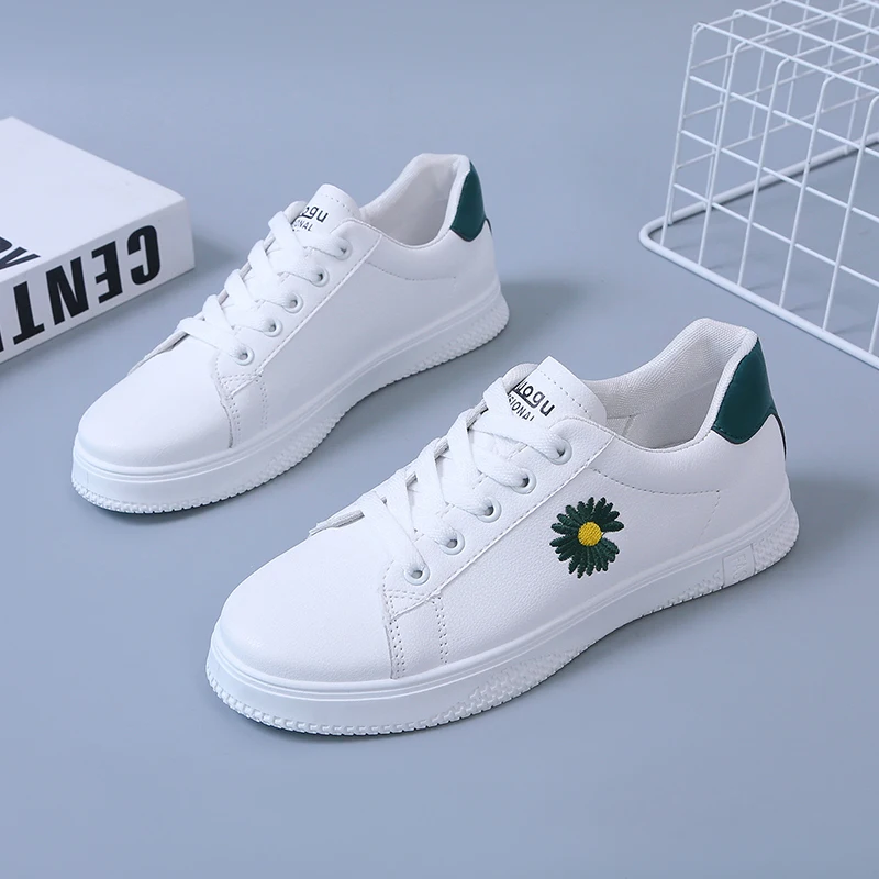 

Women Sneakers Fashion Breathble Vulcanized Shoes Pu leather Platform Lace up Casual White Tenis Feminino Zapatos De Mujer E579