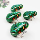 Детская Классическая жестяная заводная игрушка, прыгающая железная лягушка, игрушка, подарок для детей, Классические игрушки