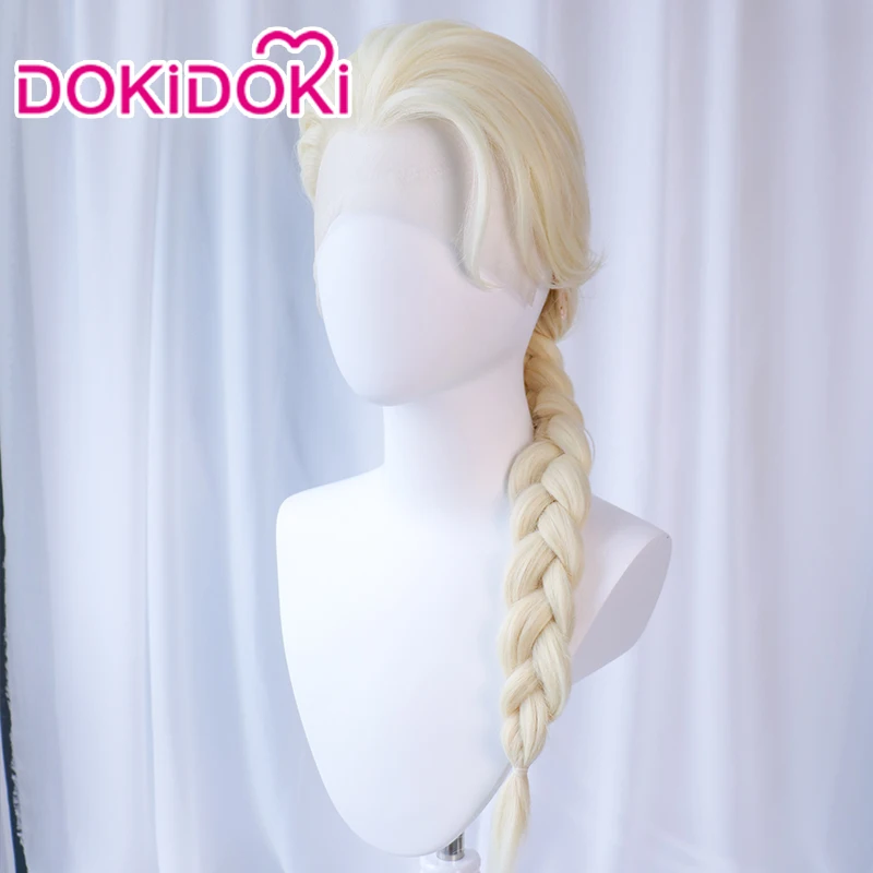 Женский парик для косплея Эльзы dokidock-SR термостойкий из термостойкого волокна со