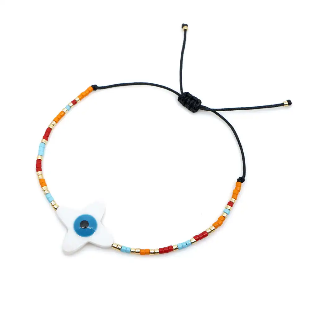 Go2boho MIYUKI Evil Eye браслеты Fatima ручной браслет женские крест Pulsera Mujer Boho шикарные летние пляжные ювелирные изделия со звездами Bijoux