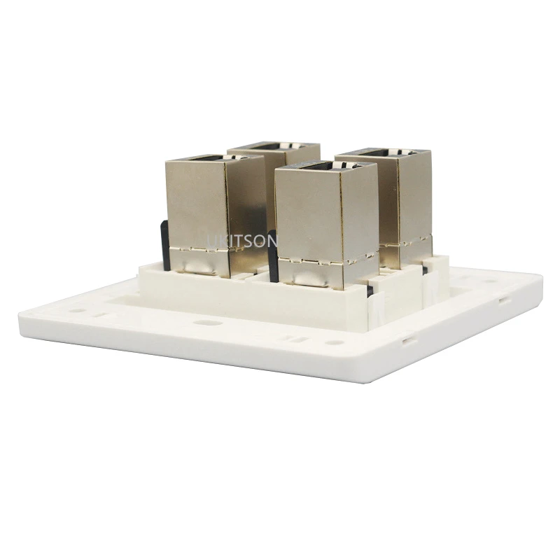 tomada de parede placa facial cor com portas para soquete de rede