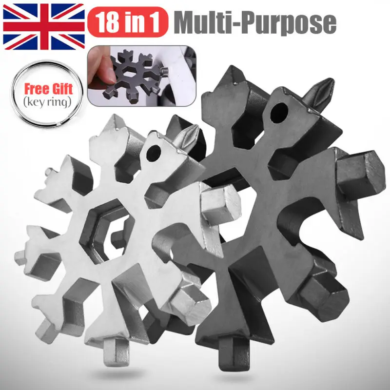 18 в 1 Многофункциональный инструмент портативный форме снежинки W кольцо для