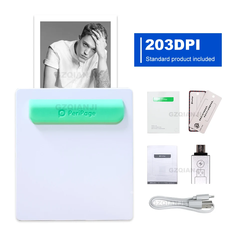 1 pcs 203dpi Printer A8 Peripage Bluetooth мини фотопринтер Мини карманный термопринтер этикеток для Android iOS Телефон Impresoras power Bank функция - Цвет: 1 pcs 203dpi Printer