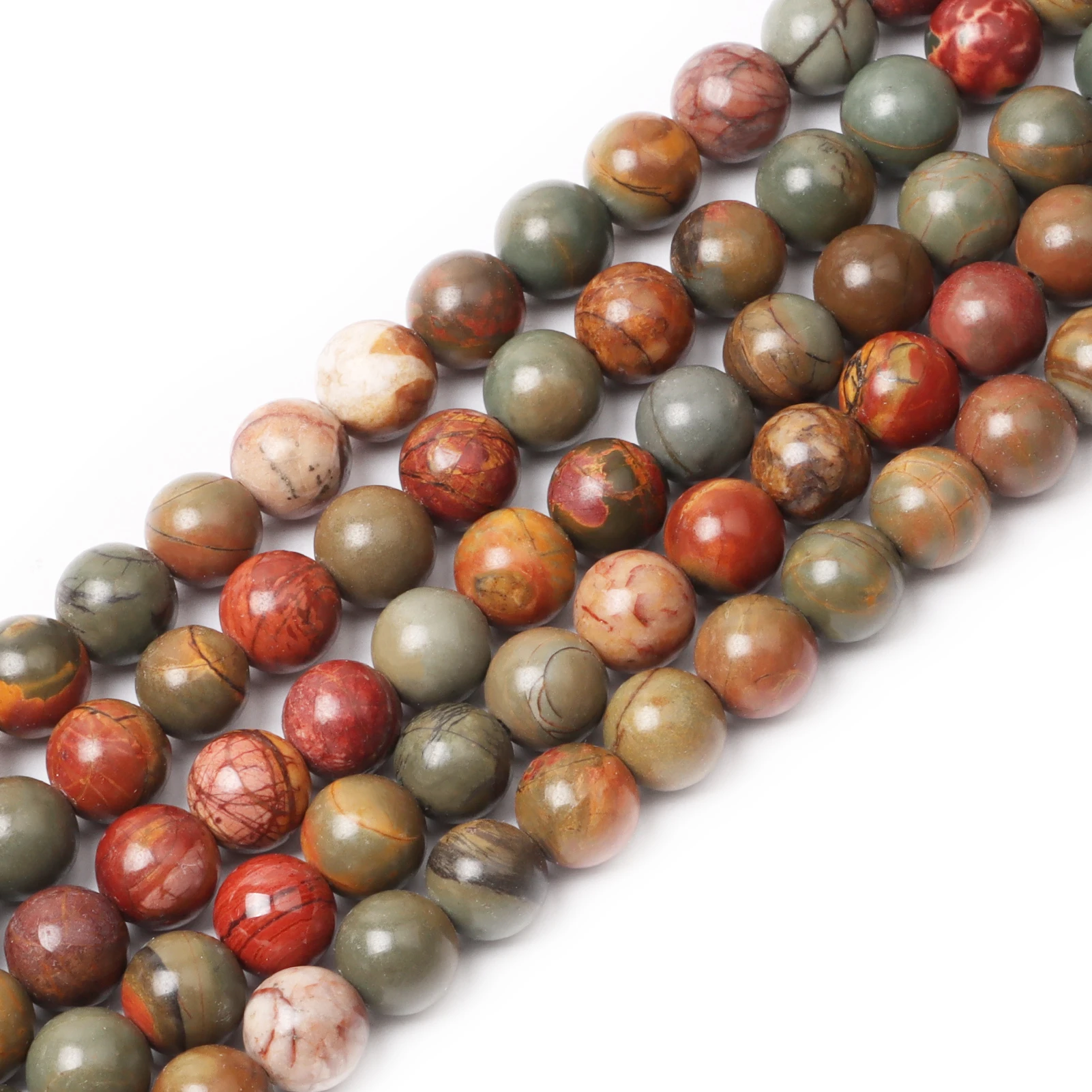 

Natural Round Stone Beads, Natural Gemstone Hole Size 6/8/10mm Crystal Energy Stone Healing Power Smooth Red Turquoise Beads