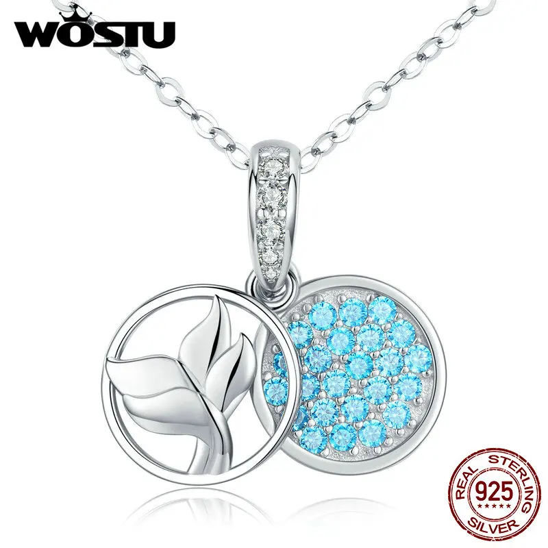 WOSTU 2019 новое классическое ожерелье в виде рыбьего хвоста из 100% настоящего серебра