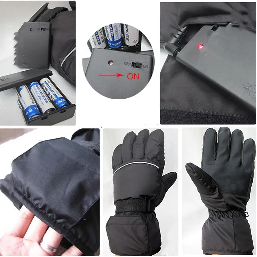 

Winter Thickening Heating Gloves 4.5V Electric Battery Box Power Supply Ski Windproof Cotton Gloves For Outdoor Riding Motorcycl